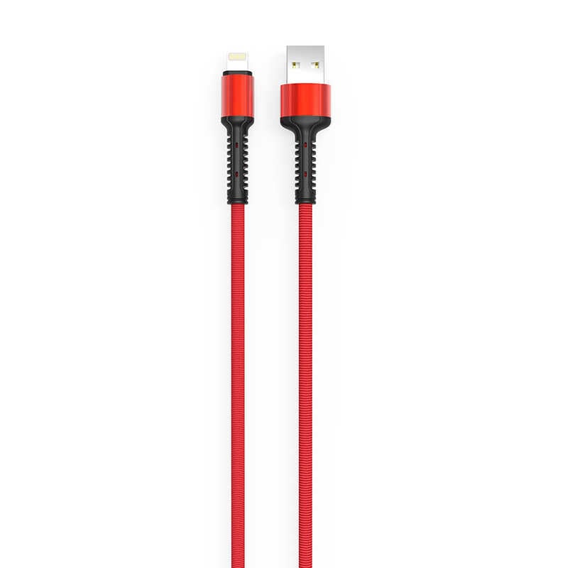 Zore LS64 2 Metre Hasir Lightning İphone Usb Şarj Data Kablosu Kırmızı