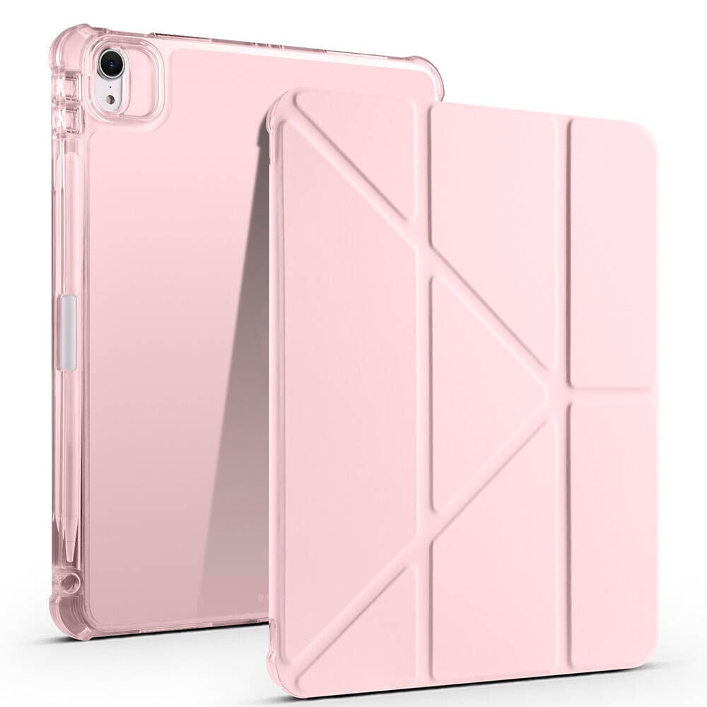 iPad Air 11 2025 M3 Kılıf Tri Folding Kalem Bölmeli Standlı Kılıf Rose Gold