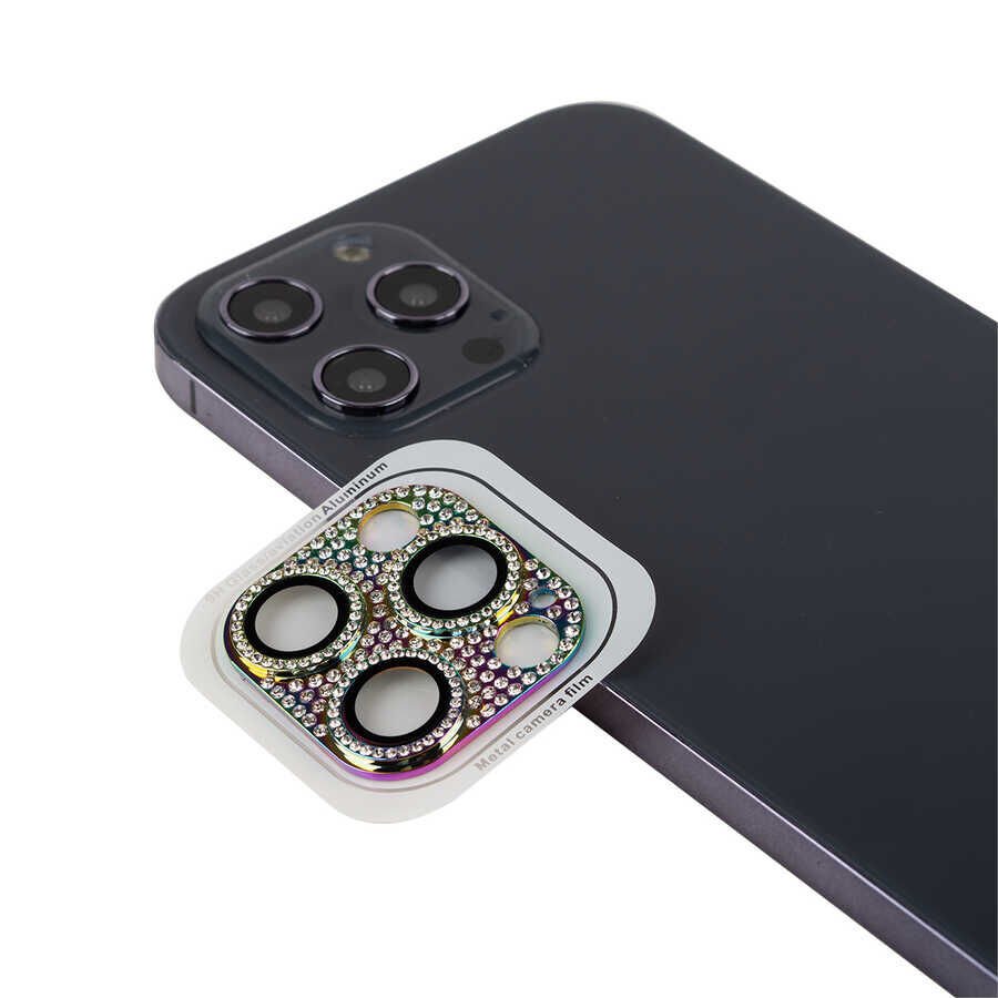 iPhone 13 Pro Max CL-08 Kamera Lens Koruyucu Colorful