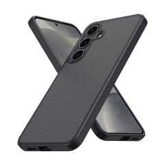 Samsung Galaxy S25 Kılıf Magsafe Şarj Özellikli Karbon Fiber Tasarımlı Elnino Kapak