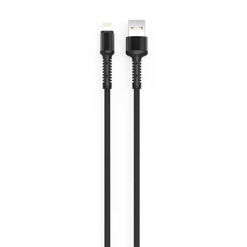 Zore LS64 2 Metre Hasir Lightning İphone Usb Şarj Data Kablosu Siyah