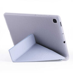 Samsung Galaxy Tab S6 Lite P610 Kılıf Tri Folding Kalem Bölmeli Standlı Kılıf Rose Gold