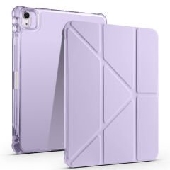 iPad Air 11 2025 M3 Kılıf Tri Folding Kalem Bölmeli Standlı Kılıf Lila