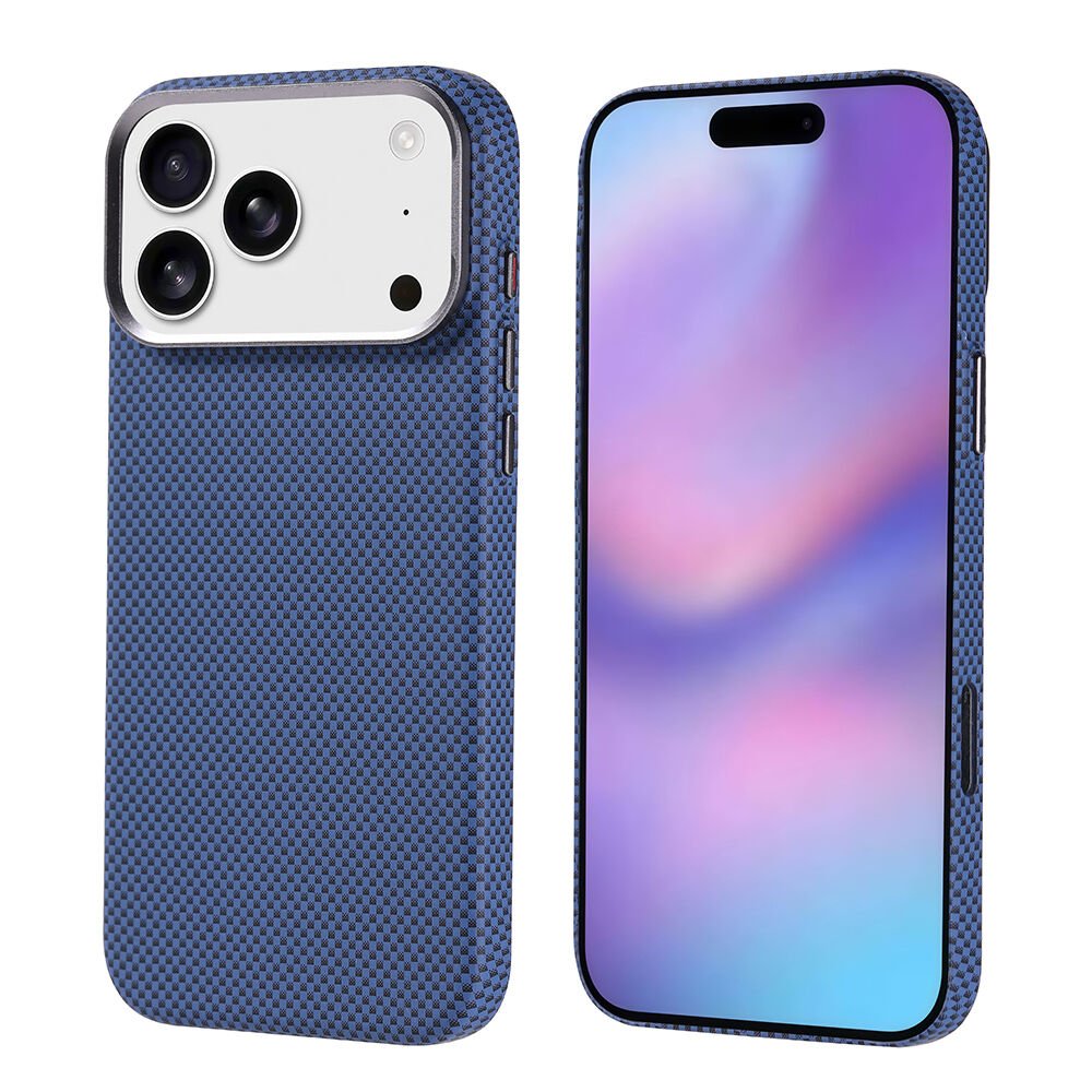 iPhone 17 Pro Max Kılıf Kablosuz Şarj Özellikli Karbon Fiber Görünümlü Nekst Kapak