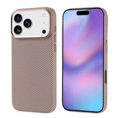 iPhone 17 Pro Max Kılıf Kablosuz Şarj Özellikli Karbon Fiber Görünümlü Nekst Kapak Lacivert