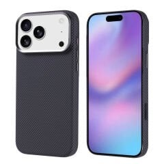 iPhone 17 Pro Max Kılıf Kablosuz Şarj Özellikli Karbon Fiber Görünümlü Nekst Kapak