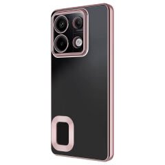 Xiaomi Redmi Note 13 Pro 5G Kılıf Kamera Korumalı Logo Gösteren Omega Kapak Rose Gold