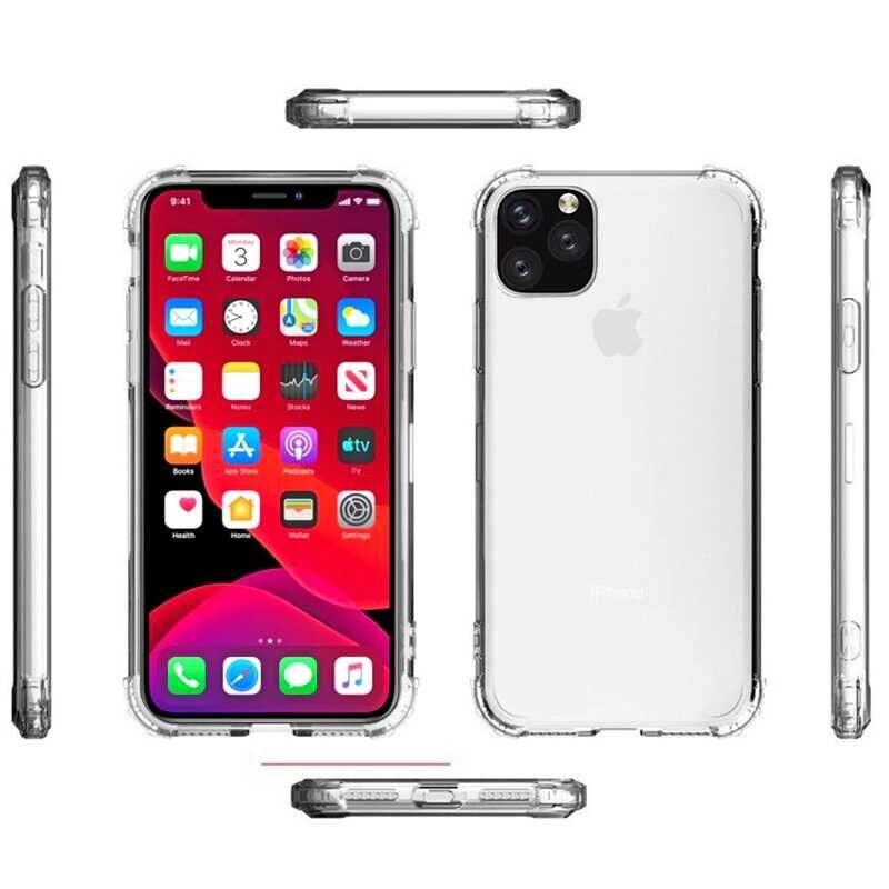 iPhone 12 Kılıf Nitro Anti Shock Darbe Emici Köşe Korumalı Şeffaf Silikon Kapak Renksiz