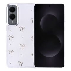 Samsung Galaxy S25 Edge Kılıf Airbag Tasarımlı Simli Şeffaf Kutup Kapak