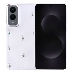 Samsung Galaxy S25 Edge Kılıf Airbag Tasarımlı Simli Şeffaf Kutup Kapak