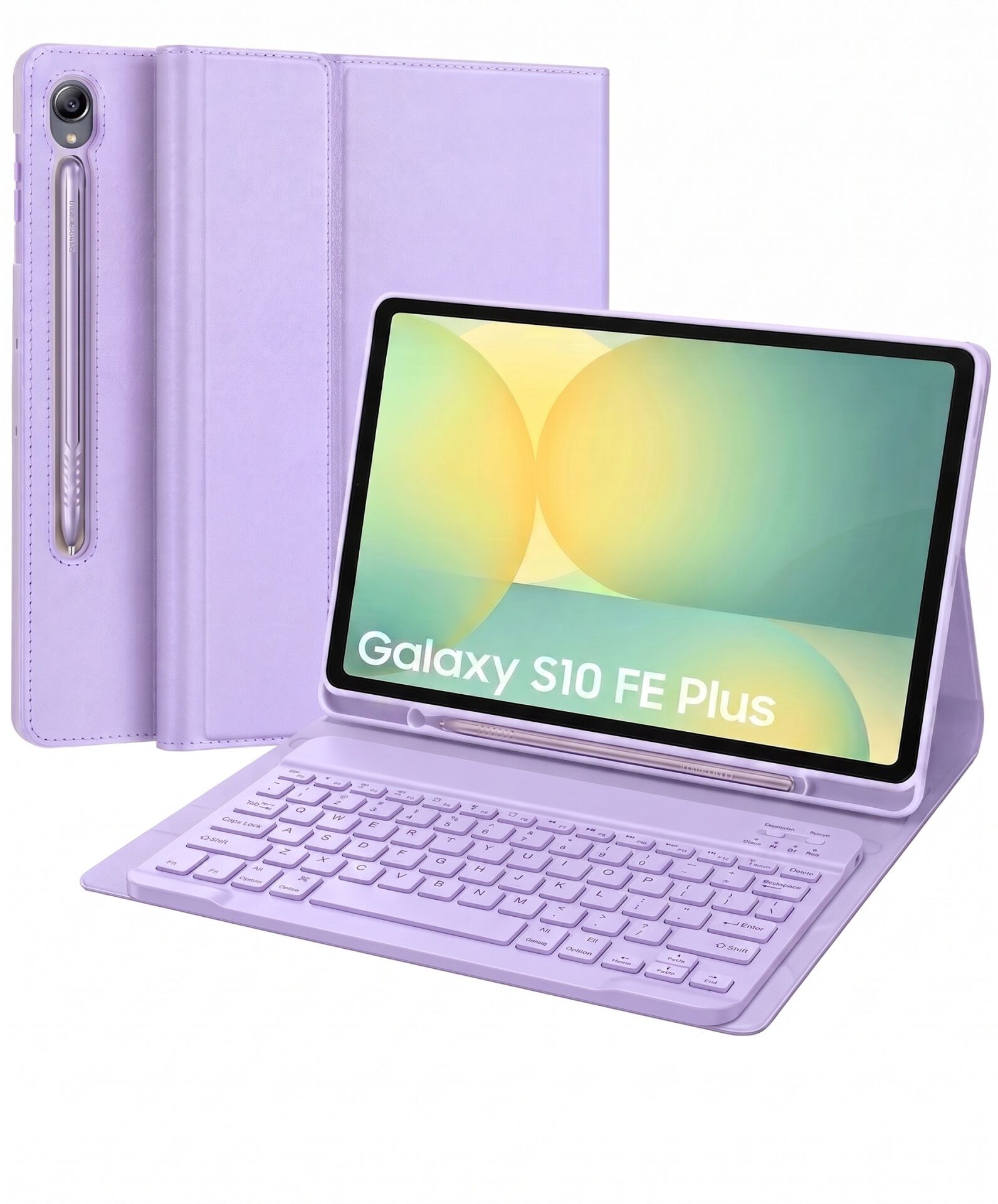 Samsung Galaxy Tab S10 FE PLUS Uyumlu Tablet Klavyeli Kılıf Kablosuz Bluetooth Q Klavyeli Standli Kalem Bölmeli Kılıf
