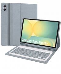 Samsung Galaxy Tab S10 FE PLUS Uyumlu Tablet Klavyeli Kılıf Kablosuz Bluetooth Q Klavyeli Standli Kalem Bölmeli Kılıf