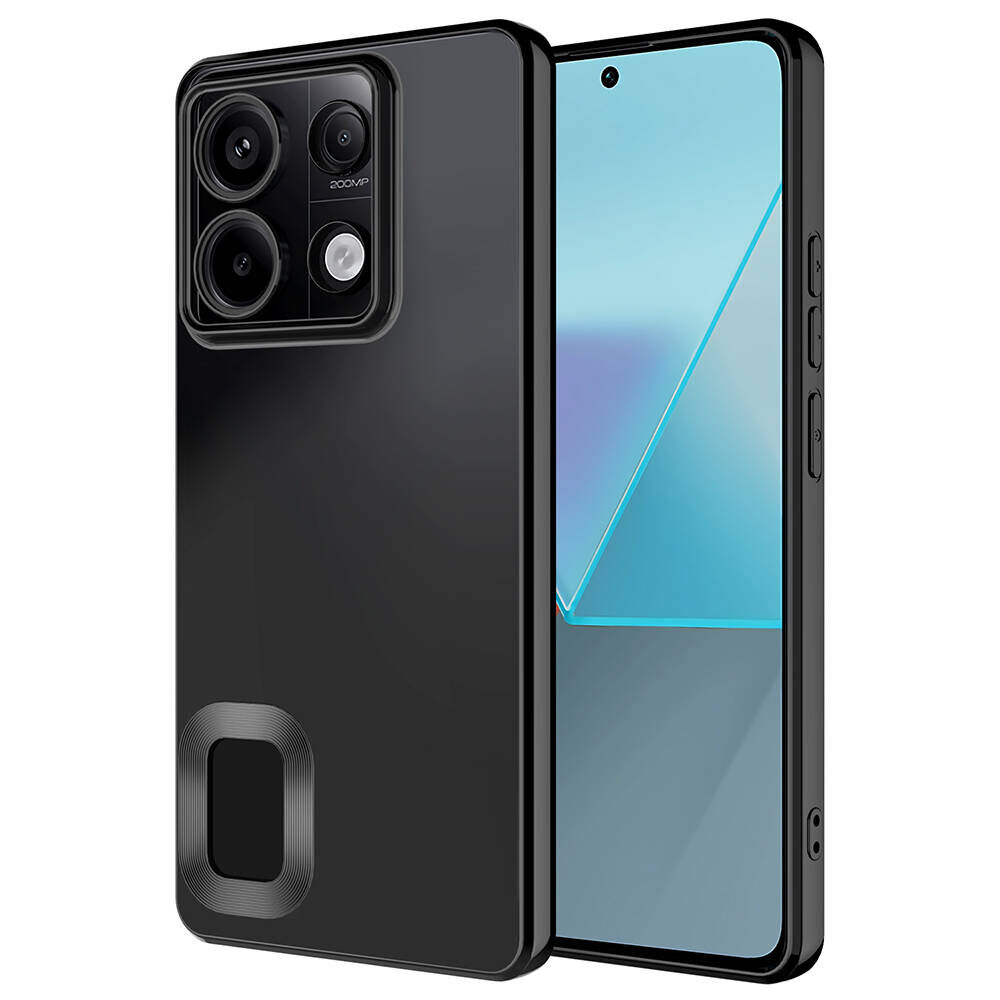 Xiaomi Redmi Note 13 Pro 5G Kılıf Kamera Korumalı Logo Gösteren Omega Kapak Siyah