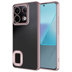 Xiaomi Redmi Note 13 Pro 5G Kılıf Kamera Korumalı Logo Gösteren Omega Kapak Rose Gold