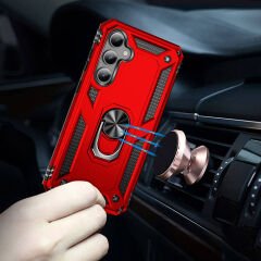 Samsung Galaxy S23 Fe Kılıf Vega Tank Sert Yüzüklü Standlı Zırh Koruma Kapak