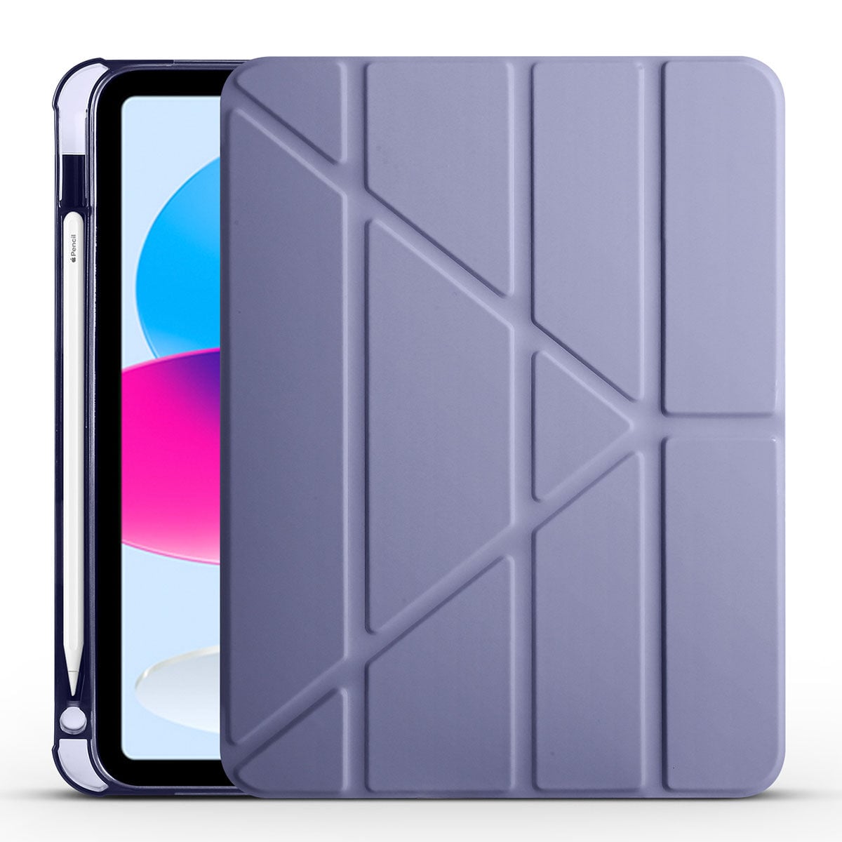 iPad 11.Nesil 2025 Kılıf Tri Folding Kalem Bölmeli Standlı Kılıf Mor