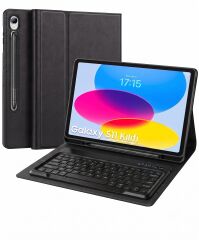Samsung Galaxy Tab S11 Uyumlu Tablet Klavyeli Kılıf Kablosuz Bluetooth Q Klavyeli Standli Kalem Bölmeli Kılıf