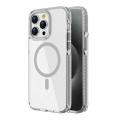 iPhone 14 Pro Kılıf Magsafe Şarj Özellikli Airbagli Takılabilir Askı Aparatlı Nana Kapak Gri