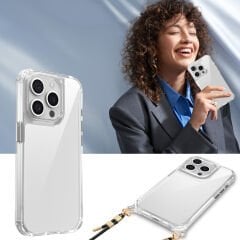 iPhone 15 Pro Max Kılıf Airbagli Takılabilir Askı Aparatlı Snap Silikon Kapak Kılıf