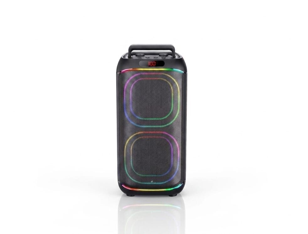BTS-2257 Çift Mikrofonlu RGB Işıklı Premium Ses Ve Tasarim Taşınabilir Bluetooth Karaoke Hoparlör 75W