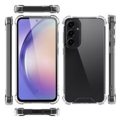 Samsung Galaxy S24 FE Kılıf Nitro Anti Shock Darbe Emici Köşe Korumalı Şeffaf Silikon Kapak Şeffaf
