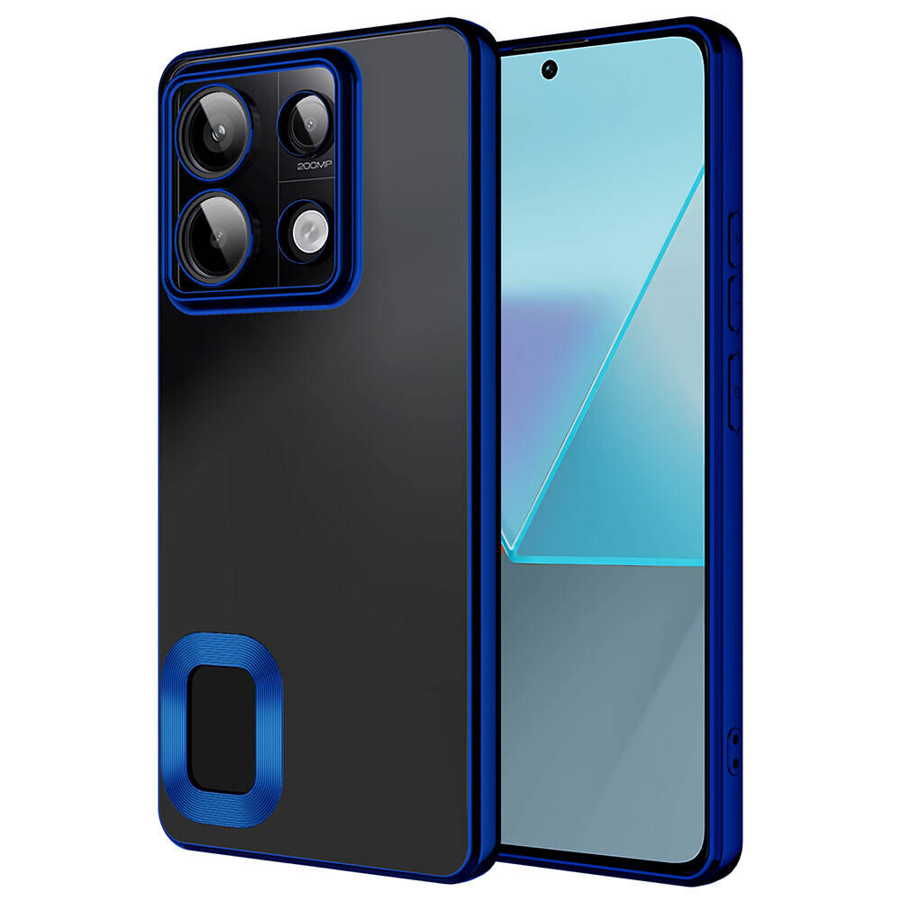 Xiaomi Redmi Note 13 Pro 5G Kılıf Kamera Korumalı Logo Gösteren Omega Kapak Lacivert