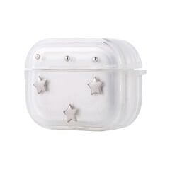 Airpods Pro 2 Airbag 44 Airbag Tasarımlı Simli Şeffaf Kutup Kılıf
