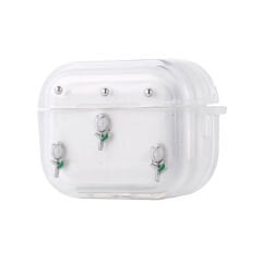 Airpods Pro 2 Airbag 44 Airbag Tasarımlı Simli Şeffaf Kutup Kılıf
