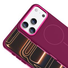 iPhone 17 Pro Max Kılıf Kablosuz Şarj Özellikli Metal Kamera Çerçeveli Edi Silikon Kapak