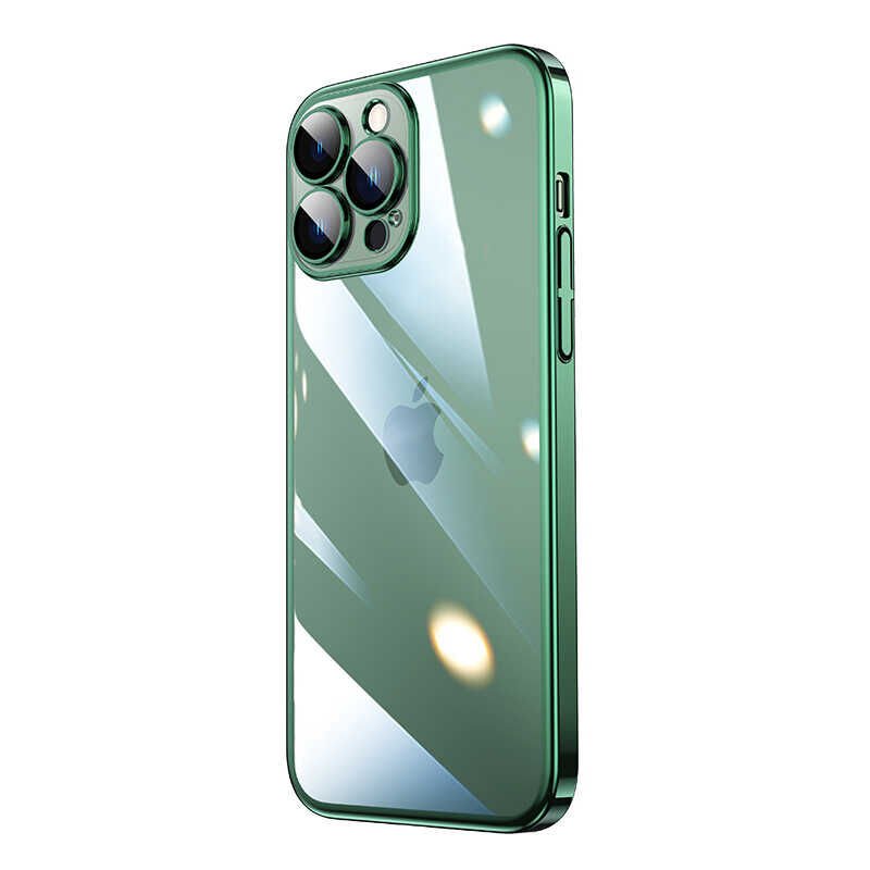 iPhone 14 Pro Kılıf Sert PC Renkli Çerçeveli Riksos Kapak Yeşil