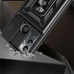 İnfinix Hot 20i Kılıf Magnetik Standlı Kamera Korumalı Sürgülü Vega Kapak