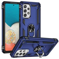 Samsung Galaxy A53 5G Kılıf Vega Tank Sert Yüzüklü Standlı Zırh Koruma Kapak Mavi