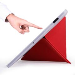 Samsung Galaxy Tab S7 Plus T970 Kılıf Tri Folding Kalem Bölmeli Standlı Kılıf Mavi