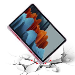 Samsung Galaxy Tab S7 Plus T970 Kılıf Tri Folding Kalem Bölmeli Standlı Kılıf Mavi