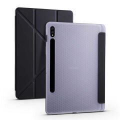Samsung Galaxy Tab S7 Plus T970 Kılıf Tri Folding Kalem Bölmeli Standlı Kılıf