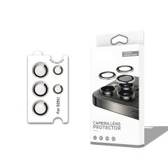 Samsung Galaxy S25 Ultra CL-12 Premium Safir Parmak İzi Bırakmayan Anti-Reflective Kamera Lens Koruyucu Gümüş