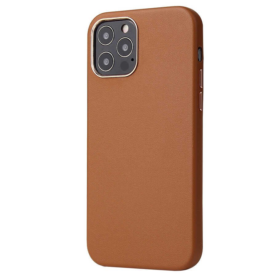 iPhone 12 Pro Max Kılıf Eyzi Kapak Kahverengi