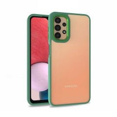 Samsung Galaxy A13 4G Kılıf Kamera Çıkıntılı Arkası Şeffaf Köşeleri Parlak Renkli Işlemeli Flora Kapak