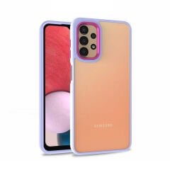 Samsung Galaxy A13 4G Kılıf Kamera Çıkıntılı Arkası Şeffaf Köşeleri Parlak Renkli Işlemeli Flora Kapak