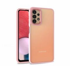 Samsung Galaxy A13 4G Kılıf Kamera Çıkıntılı Arkası Şeffaf Köşeleri Parlak Renkli Işlemeli Flora Kapak