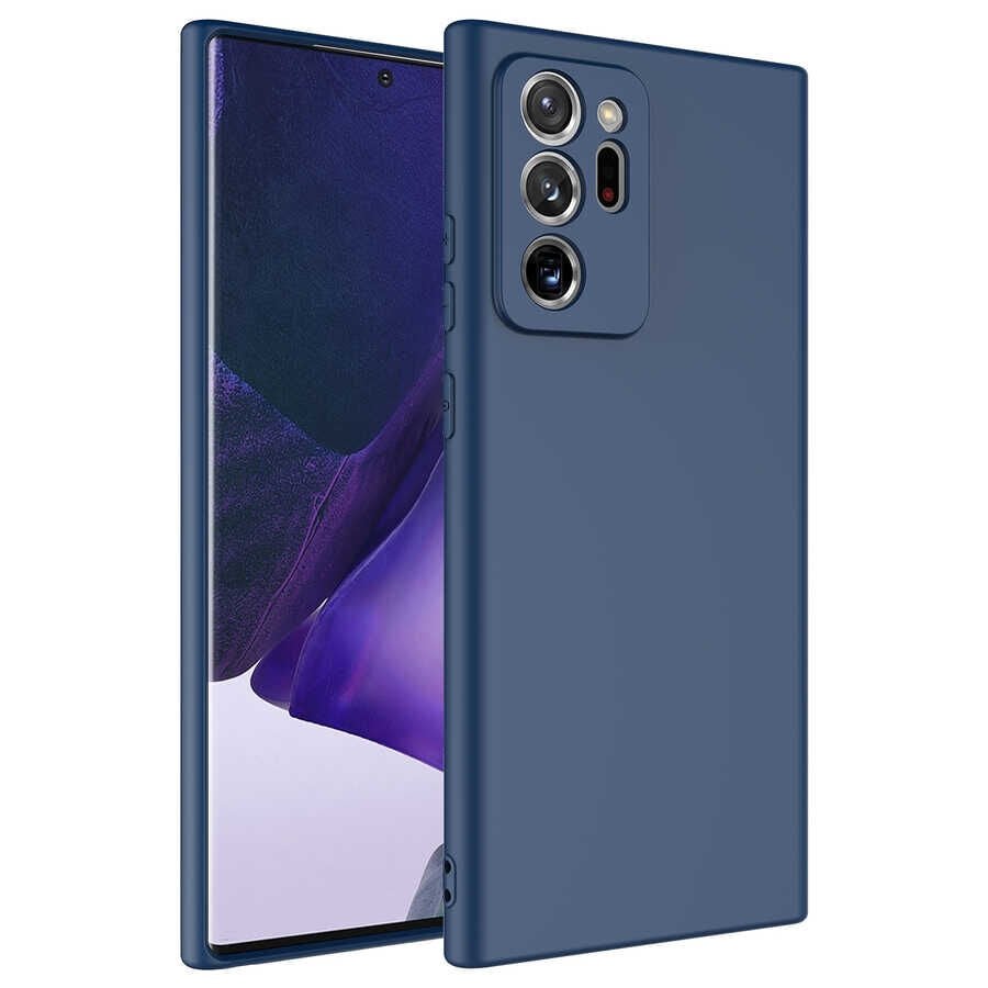 Samsung Galaxy Note 20 Ultra Kamera Korumali Mara Lansman Kapak Lacivert