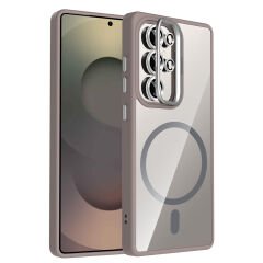 Samsung Galaxy S25 Ultra Kılıf Standlı ve Kamera Lens Hediyeli Kablosuz Şarj Özellikli Etro Kapak