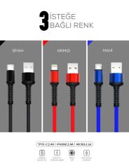 Zore LS63 100CM Hasir Type-C Usb Kablo