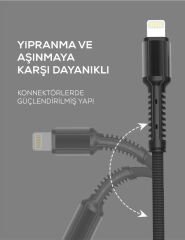 Zore LS63 100CM Hasir Type-C Usb Kablo