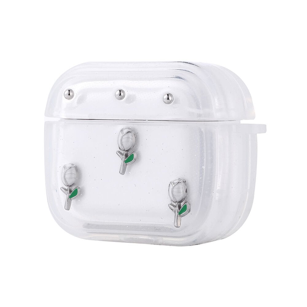 Apple Airpods 4 Airbag 44 Airbag Tasarımlı Simli Şeffaf Kutup Kılıf