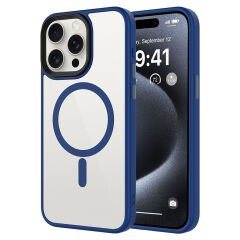 İPhone 14 Pro Max Kılıf Mat Arka Yüzey Wireless Şarj Özellikli Flet Magsafe Kapak Siyah