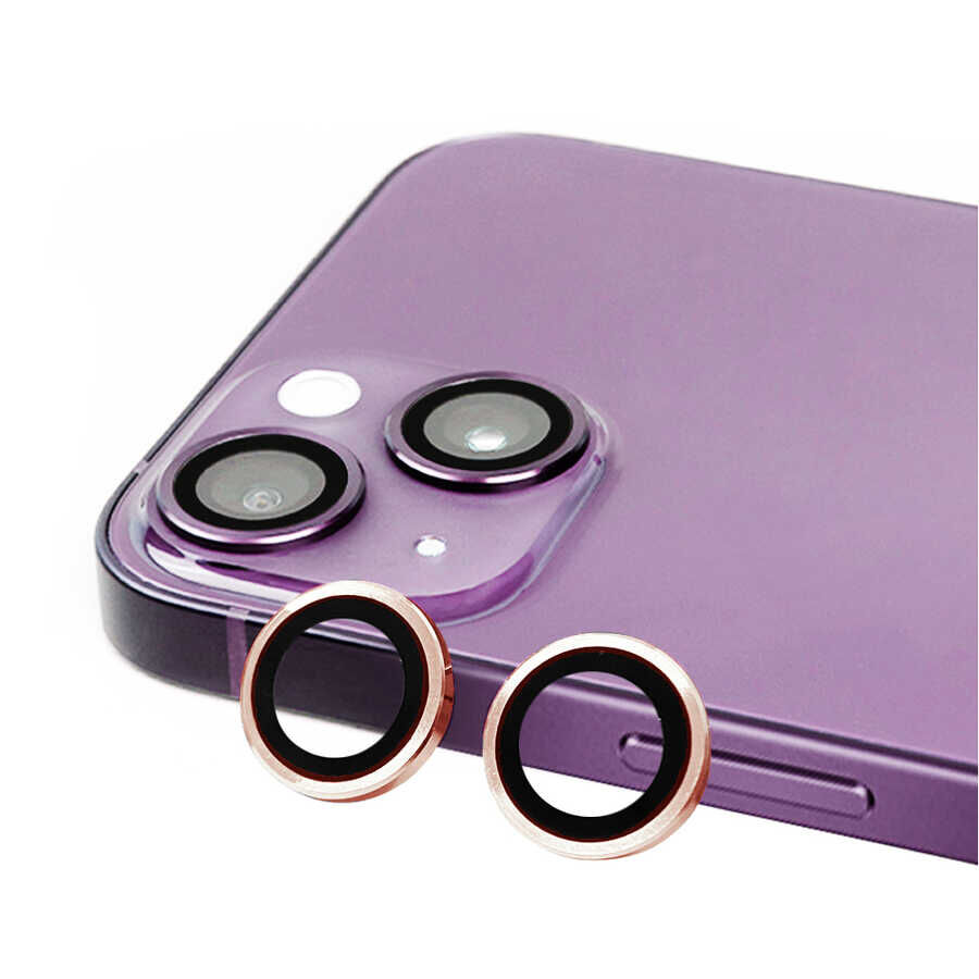 iPhone 15 CL-07 Kamera Lens Koruyucu Pembe