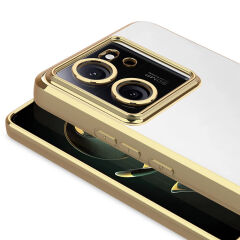 Xiaomi Mi 13T Pro Kılıf Kamera Korumalı Logo Gösteren Omega Kapak Rose Gold