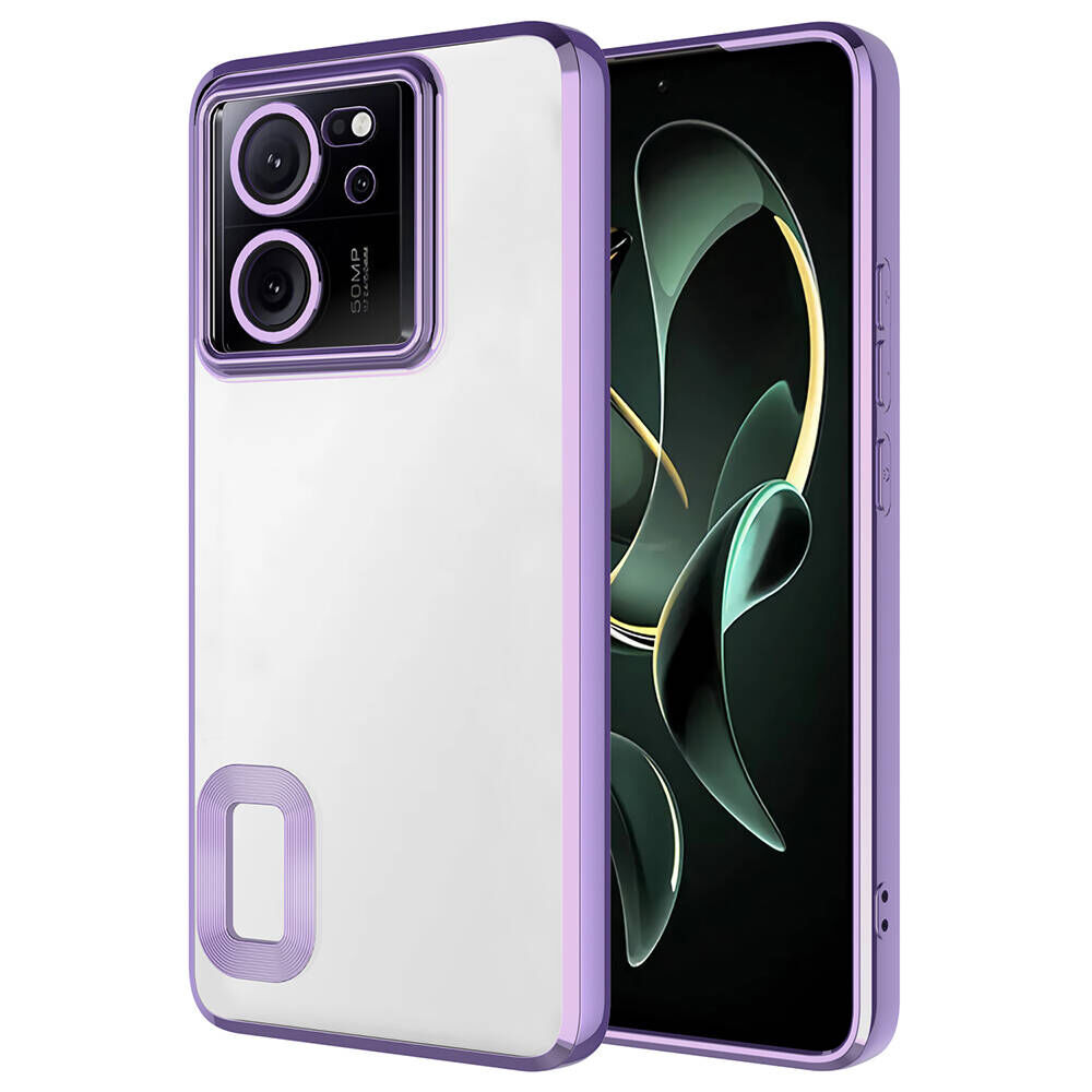 Xiaomi Mi 13T Pro Kılıf Kamera Korumalı Logo Gösteren Omega Kapak Lila