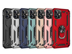 iPhone 12 Kılıf Vega Tank Sert Yüzüklü Standlı Zırh Koruma Kapak
